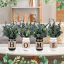 4 Pcs Christmas Decor for Home Christmas Artificial Eucalyptus Mason Jar Centerpiece for Table with Artificial Floral Arrangement Tiered Tray Decor for Winter Office Farmhouse Kitchen Table Home