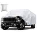 Truck Cover Waterproof All Weather, Migaven Truck Cover Custom Fit for Ford F150 Raptor Chevrolet Silverado 1500, Windproof Covers with Door Zipper, Silver (Not Include Mirror Pocket)
