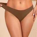 Tempt Me Women Low Rise Bikini Bottoms - Moderate Coverage Bathing Suit Bottoms Low Waisted Swimsuit Bottoms Brief 2025 (Brown, M)