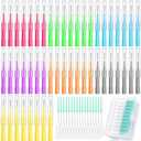 Zopeal 80 Pieces Braces Flossers Interdental Brush for Cleaner Tooth Toothpick Dental Teeth Flossing Picks Head Oral Dental Hygiene Cleaning Tool Soft Cleaners(Cute Color)