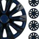 SCITOO Hub Cap OEM Steel Wheel Snap On Universal Hubcap Auto Tire Replacement Exterior Hubcaps Wheel Cover Rim 15 Inch Set of 4 PP Black Lacquer & Blue Lacquer