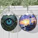 3" Stained Glass Christmas Decoration, Christmas Ornaments, Heirloom Keepsake, Gift Exchange, Gift Idea, Bauble Present - Mystical Eye