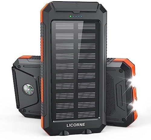 Solar Charger Power Bank Fast Charging - 30000mAh Portable Solar Phone Battery Panel Charger, QC3.0 Dual USB Port Battery Pack Charger for All Cell Phones & Electronic Devices (Orange)