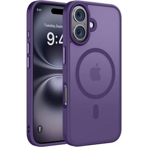 Miracase Magnetic Series for iPhone 16 Case [Compatible with MagSafe] Military-Grade Protection, Anti-Fingerprint, Slim Phone Case for iPhone 16 6.1 inch - Deep Purple