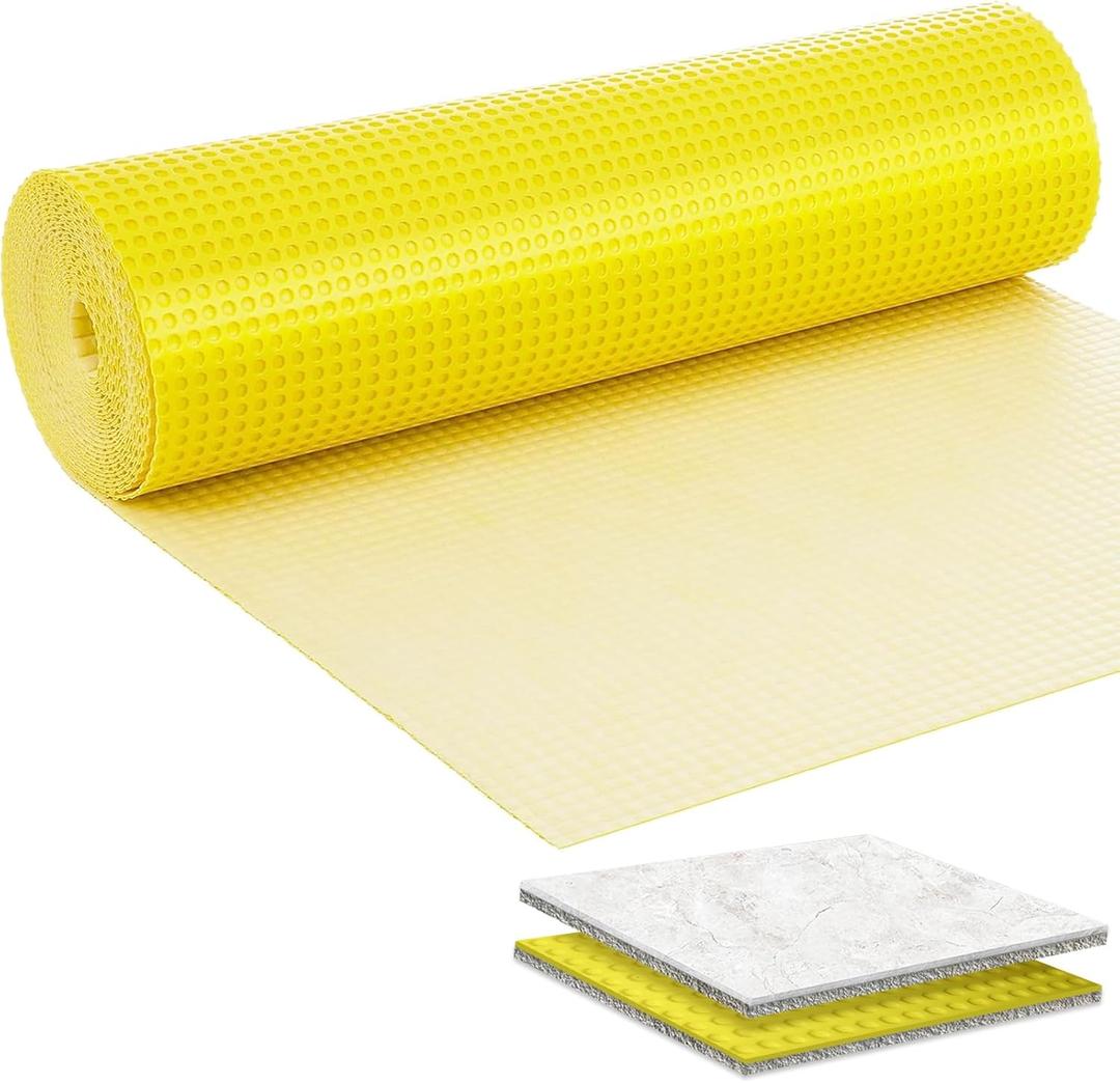 MAXKOSKO 162 Sq.Ft. Uncoupling Membrane for Tile, 1/8''(3mm) Thick Waterproof Heated Flooring Underlayment Mat Tile Crack Prevention for Bathroom Shower Kitchen Basement