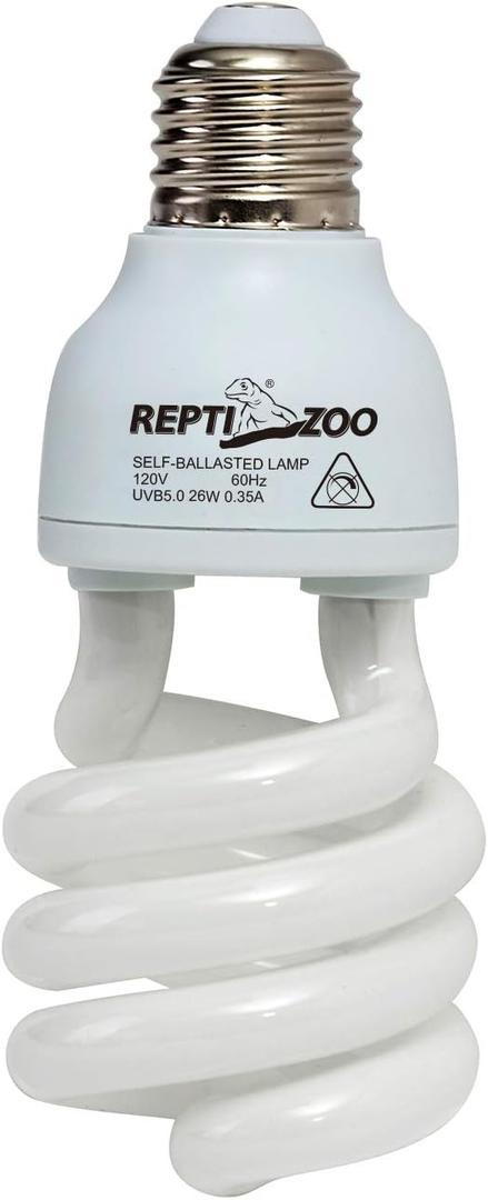 REPTI ZOO Energy Saving Lamps UVB Bulb, Spiral Compact 15 Watts 26 Watts UVB 5.0 Reptile Light Bulb Fit for Rainforest Type Reptile/Snake/Lizard/Insect/Turtle/Tortoise (3 Piece Set)