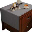 Bedside Table Mat Nightstand Dust Cover Waterproof Cotton and Linen- Grey (27.6" x 17.7" (Rectangular))
