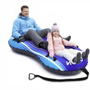 ASKPULION Family-Sized 2 Person Inflatable Snow Tube Sled, Heavy Duty Snow Tubes for Sledding with Premium Canvas Cover for Kids Adults, Winter Outdoor Snow Toys Gift for Children Family