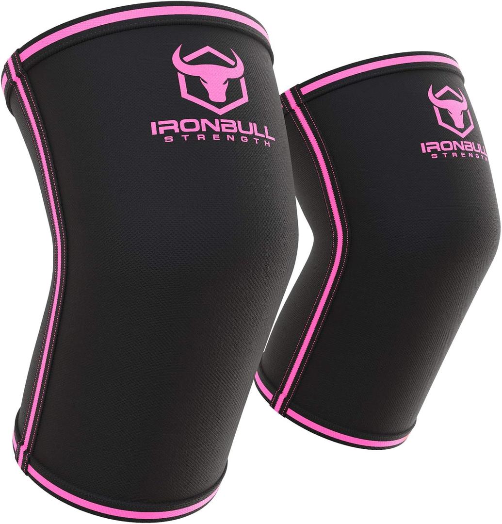 Elbow Sleeves 5mm (1 Pair) - High Performance Elbow Sleeve Support for Weightlifting, Weight Training & Powerlifting - Best Compression Straps - for Men and Women (Small, Black/Pink)