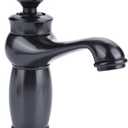 Ceramic Antique Brass Faucet Bathroom Sink Faucet Blue White Porcelain Long Neck Vintage Faucet Mixer Sink Tap Kitchen Cold/Hot Water Basin Tap(Black)