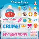 Leumoi 27 Pcs Birthday Cruise Door Magnets Decorations Funny Stateroom Pink Cruise Ship Door Magnets Decorations Magnetic Reusable for Happy Birthday Cabin Ship Carnival Fridge Car Accessories(Cake)