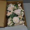Ling's moment 6 Pack Blush & Cream Wedding Centerpieces Mini Bouquets Table Decor Flower Rose Pre-Made Floral Three Large Bouquets and Three Small Ones