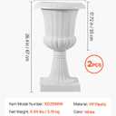 VEVOR Plastic Urn Planters, 15.8 x 26.4 Inch, 2 Pack White Classic Flower Pots Front Porch Planters, Indoor & Outdoor Vase for Wedding, Party, Event, Home, Stage, Garden, Balcony, Patio Decoration