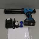 SEESII Cordless Caulking Gun, 21V Battery Powered Caulk Gun, Electric Caulking Gun w/1 x 2.0Ah Batteries,  Caulk Remover Tool, LED Light, Auto Retract for Filling, Sealing (Blue)