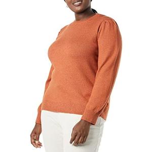 Amazon Essentials Women's Soft Touch Pleated Shoulder Crewneck Sweater, Size: M