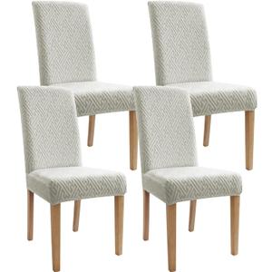 Dining Room Chair Covers - Anti-Cat Scratch, Washable, Regular Size, 4 Pack for Kitchen, Hotel, Meeting (Grey)