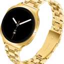 Slim Metal Band for Samsung Galaxy Watch 8 Band 40mm 44mm/Galaxy Watch 8 Classic Band 46mm Women Men, Stainless Steel Thin Dressy Replacement Bracelet Strap for Samsung Watch 8 Bands-Gold