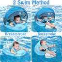 Mambobaby Float with Canopy Baby Float Non-Inflatable Baby Pool Float with Tail Never Flip Over Smart Swim Float for Infant 3-24 Months, Dinosaurs
