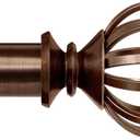 Lumino Cage Single Curtain Rod Set, 1 Diameter (With Multiple Color Options), Curtain Rod, Drapery Rod, Decorative Rod, Decor, Plated Brushed Oil Rubbed Bronze, 42-120 Width