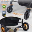 Dog Stroller for Large & Medium Dogs (Up to 66lbs), Pet Stroller for 2 Small Dogs with Adjustable Handle & Canopy, Sun Shades, Storage Organizer, Foldable & Ventilated,Black