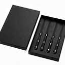 Kitchen Knife Set Piece with Block, High Carbon Stainless Steel, Built-in Sharpener4-Piece Steak Knives Set for Dining