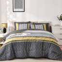 Cottolester King Comforter Set 7 Pieces,Boho Striped Bed in a Bag