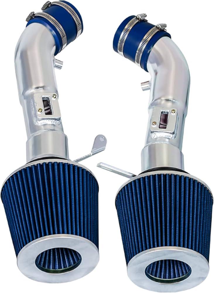 Cold Air Intake System with Heat Shield Kit + Filter Combo BLUE Compatible For 09-20 Nissan 370Z / Infiniti 08-13 G37 / 14-15 Q50 3.7L V6 