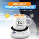 Coffee Mug Warmer - Fastest Heating & Highest Temperature, Coffee Cup Warmer for Desk Auto Shut Off, 4 Temp Settings & 1-12H Timer, Smart Electric Beverage Warmer for Coffee, Tea (White)