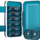 Vikie Weekly Pill Organizer 2 Times a Day with AM PM Sections, BPA-Free, Portable & Moisture-Proof for Pills, Vitamins, Supplements (2x7 Blue)