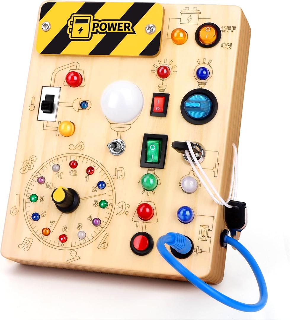 Busy Board for Toddlers - Montessori Educational Toy for 1-3 Year Old Boys & Girls | Travel-Friendly Sensory Learning Activity | Ideal for Kids with Autism(Clocks Busy Board)