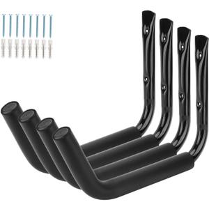Kayak Storage Hooks, Wall Mount Garage Canoe Storage Hangers for Kayaks or Paddleboards, Heavy Duty Wall Rack
