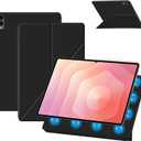 Case for Samsung Galaxy Tab S11 Ultra 2025 Tablet 14.6 Inch  Magnetic Detachable Protective Cover with Dual-Side Clasp, Y-Fold Stand,Heat Dissipation Design(Black)