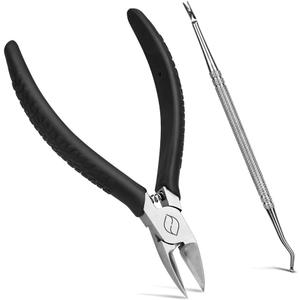 FERYES Straight Blade Toenail Clippers with Toenail Lifter and Fork - Toe Nail Clipper for Thick Toenails - 2 in 1 Ingrown Toenail Tools Kit (2 Piece Set)