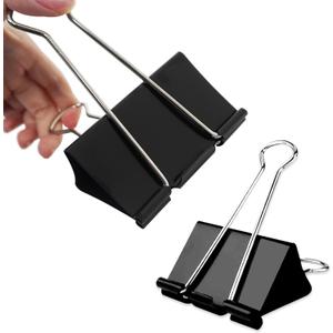 18 Pack 3 Inch Jumbo Binder Clips, Extra Large Binder Clips Heavy Duty Paper Clamps for Office and Home Supplies, Black