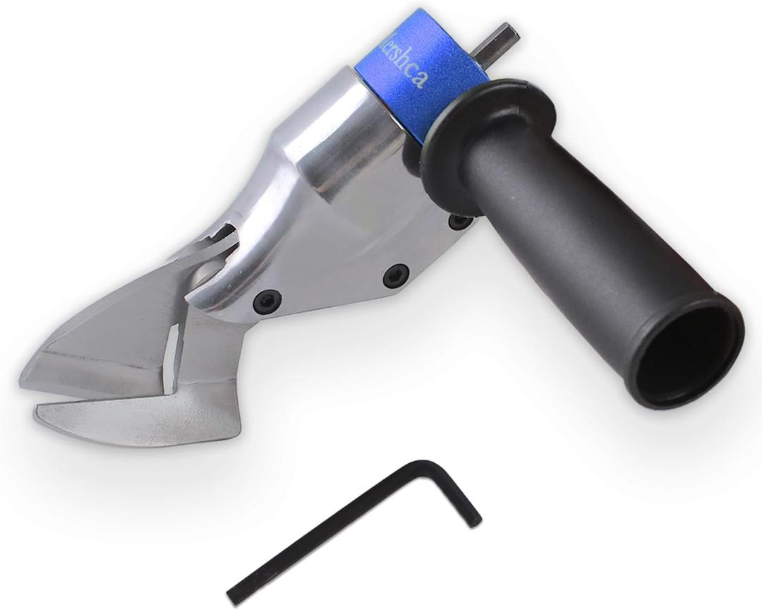 360 Pivoting Drill Metal Shear Attachment - for Curved & Straight Cutting, Professional Power Tool Accessory for Cordless & Corded Drills, Metal Cutter for Iron, Aluminum & Copper Sheets- B