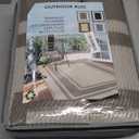 RURALITY Outdoor Rug 9x12 Feet Waterproof for Patio Clearance,Large Plastic Straw Mat for Camping,Porch,RV,Reversible, Easy to Clean,Light Coffee (Panel-greybrown&ivory)