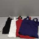 BQTQ 5 Pack Womens Square Neck Tank Tops Sleeveless Ladies Tank Top Undershirts (Small, Black, White, Gray, Darkrednavy)