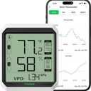 VIVOSUN AeroLab THB1 Wireless Bluetooth Hygrometer Thermometer Indoor, Smart Temperature Monitor, VPD, Digital Humidity Meter, LCD Remote Control & Alert, Data Storage, Dual Channels, Battery Included