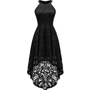 Dressystar Women Halter Lace Wedding Guest Dress Hi-Lo Cocktail Party Bridesmaid Formal Dresses (Large, Black) Dressystar Women Halter Lace Wedding Guest Dress Hi-Lo Cocktail Party Bridesmaid Formal Dresses (Large, Black)
