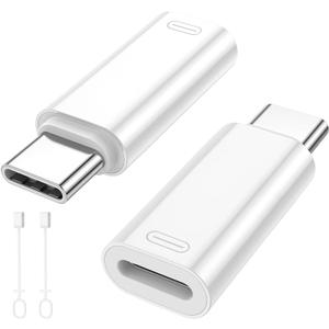 2 Pack USB C to Light-ning Earphone Audio Adapter Converter for iPhone 16/15, iPad Pro/Air, MacBook and More (for Headphone, Charge and Data Transfer)