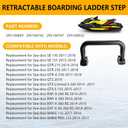 Watercraft Reboarding Ladder,Retractable Spring-Loaded Boarding Ladder 295100747 295100869 Compatible for Sea Doo RXT RXT-X GTX GTR Wake GTI GTR