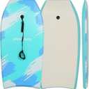 Bodyboard, Lightweight Body Board for Beach, Fit Kids and Adults | EPS Core and HDPE Slick Bottom, Coiled Wrist Leash, 41 inch