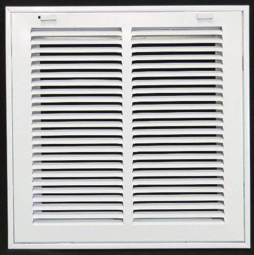 14" X 8" Return Air Filter Grille - Filter Included - Easy Plastic Tabs for Removable Face/Door - HVAC Vent Duct Cover - White [Outer Dimensions: 16 5/8"w X 10 5/8"h]