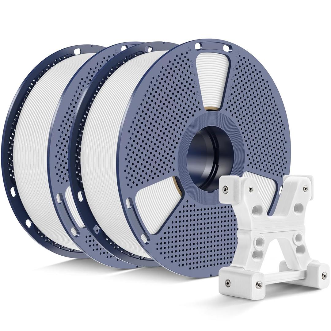 PETG Filament 1.75mm, Ultra Tough, Heat Optimized, Odorless, 2kg(4.4lbs) SUNLU PETG Bundle 3D Printer Filament, Dimensional Accuracy +/- 0.02mm, White 2 Pack
