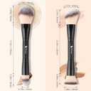 DUcare Makeup Brushes Duo End Foundation Contour Powder and Buffer Brush Bronzer Double Makeup Brush Set 2Pcs black (B03)