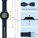 SOCICO Mens Digital Watch Sports Waterproof Outdoor Large Face Military Watches with Stopwatch Back Light Alarm Date Display, Blue
