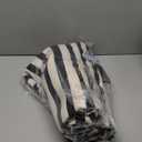 Black and White Striped Rugs, 4'x6' Area Rug Washable Indoor Outdoor Rug Cotton Hand-Woven Farmhouse Layered Double Door Mats for Front Porch, Patio, Entryway, Laundry Room, Bedroom