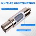 2.5 Inch Inlet 4.0 Inch Outlet Exhaust Muffler 2.5" to 4.0" Universal 18.5" Length Stainless Steel Polished Exhaust Tip Non Burnt