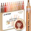 Skin Tone Acrylic Paint Pens, Paint Markers for Wood, Glass, Fabric, Rocks Painting Paint Pens (2mm skin tone)