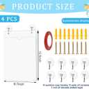 4 Pcs Acrylic Window Sign Holder, 8.5 x 11 Inch Hanging Acrylic Sign Holder, Wall Mount Paper Display Ad Frame with Tape,Mounting Screws,Suction Cups Hooks for Mall Office Store Restaurant
